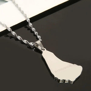 Barbados Map Necklace