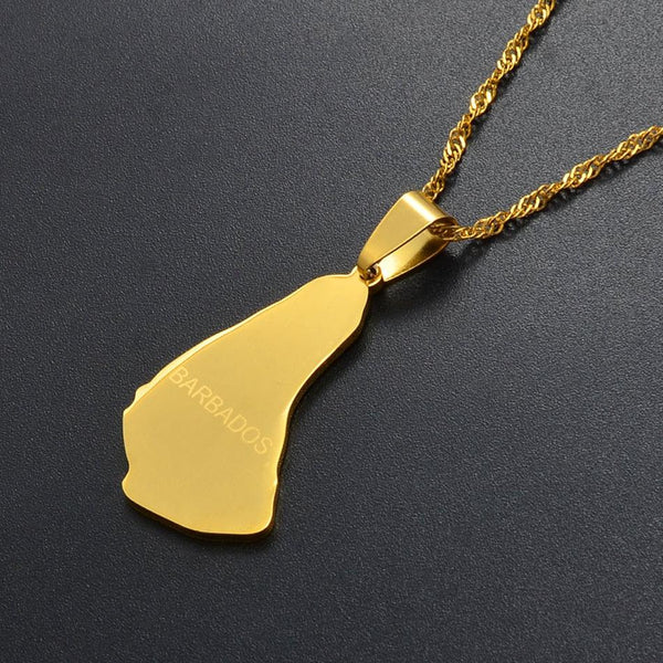 Barbados Map Necklace