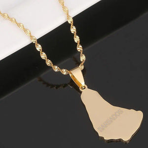 Barbados Map Necklace