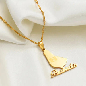 Barbados Map Necklace