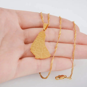 Barbados Map Necklace