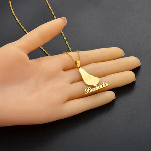 Barbados Map Necklace