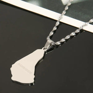 Barbados Map Necklace