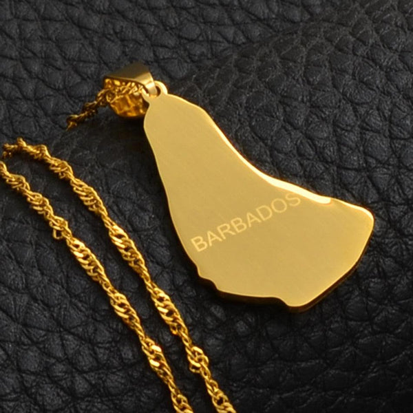 Barbados Map Necklace