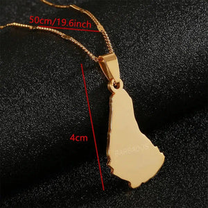 Barbados Map Necklace