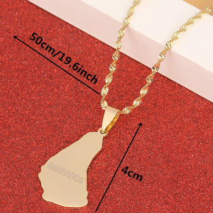 Barbados Map Necklace