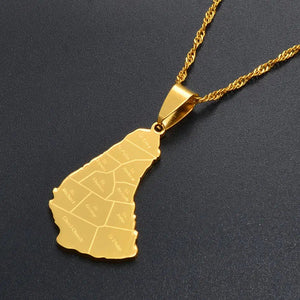 Barbados Map Necklace