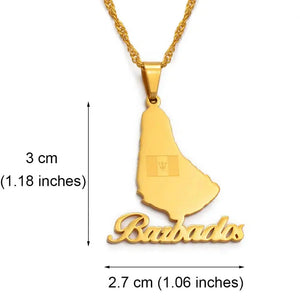 Barbados Map Necklace