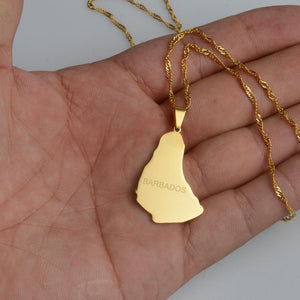 Barbados Map Necklace