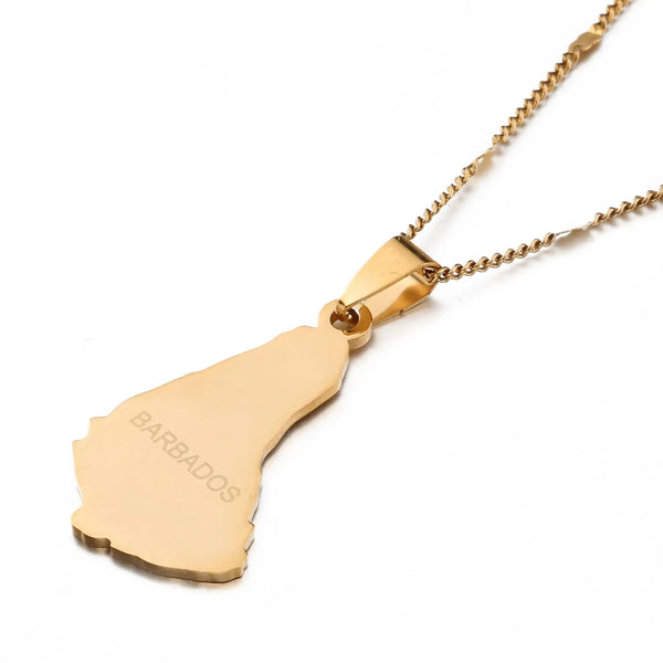 Barbados Map Necklace