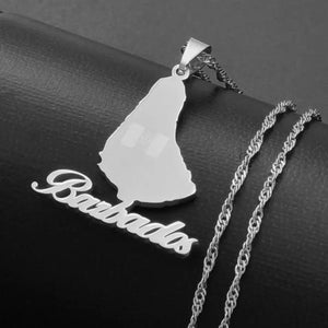 Barbados Map Necklace