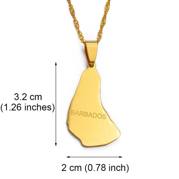 Barbados Map Necklace