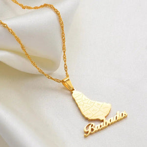 Barbados Map Necklace