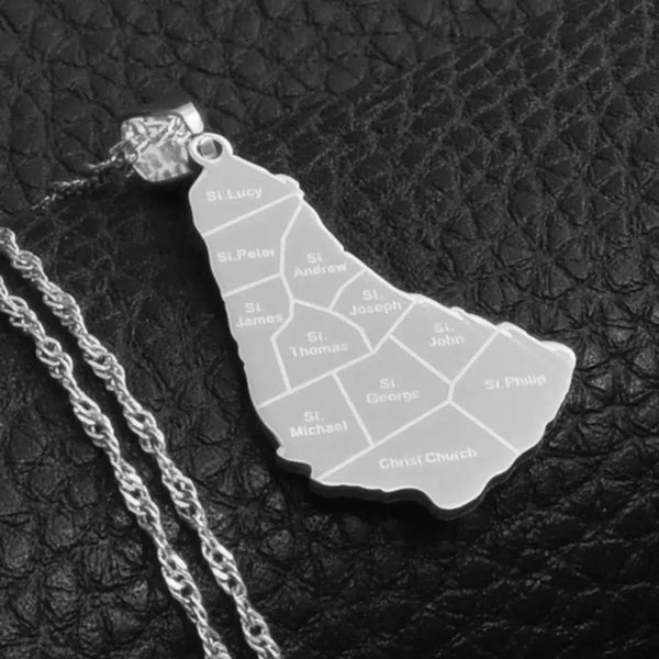 Barbados Map Necklace