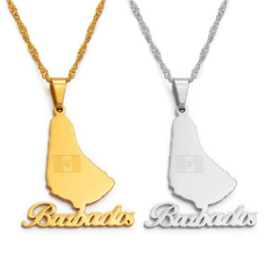 Barbados Map Necklace