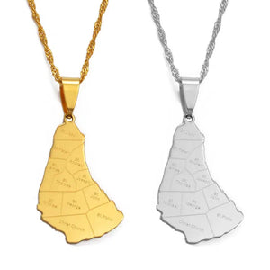 Barbados Map Necklace