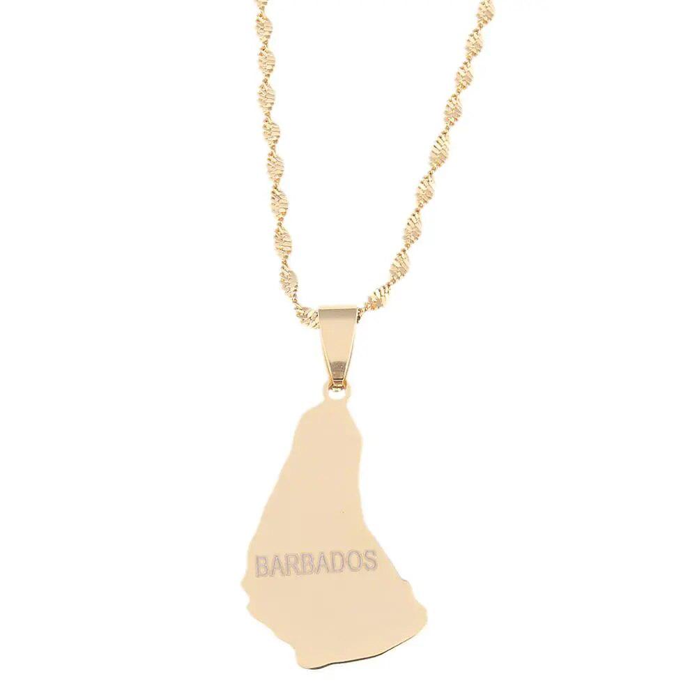 Barbados Map Necklace