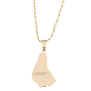 Barbados Map Necklace