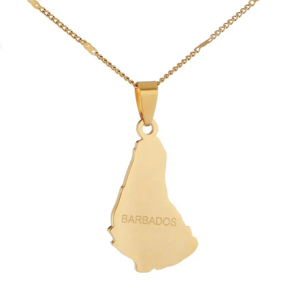 Barbados Map Necklace