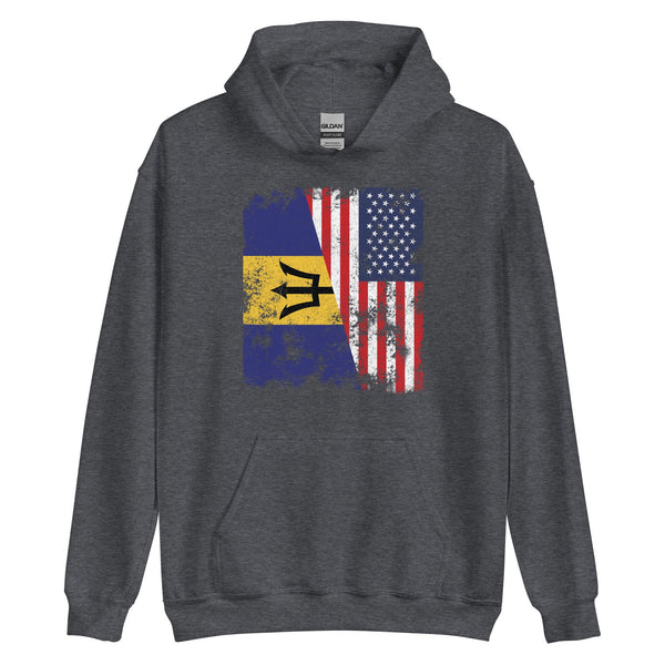 Barbados USA Flag - Half American Hoodie