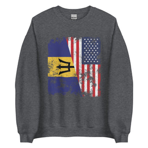 Barbados USA Flag - Half American Sweatshirt