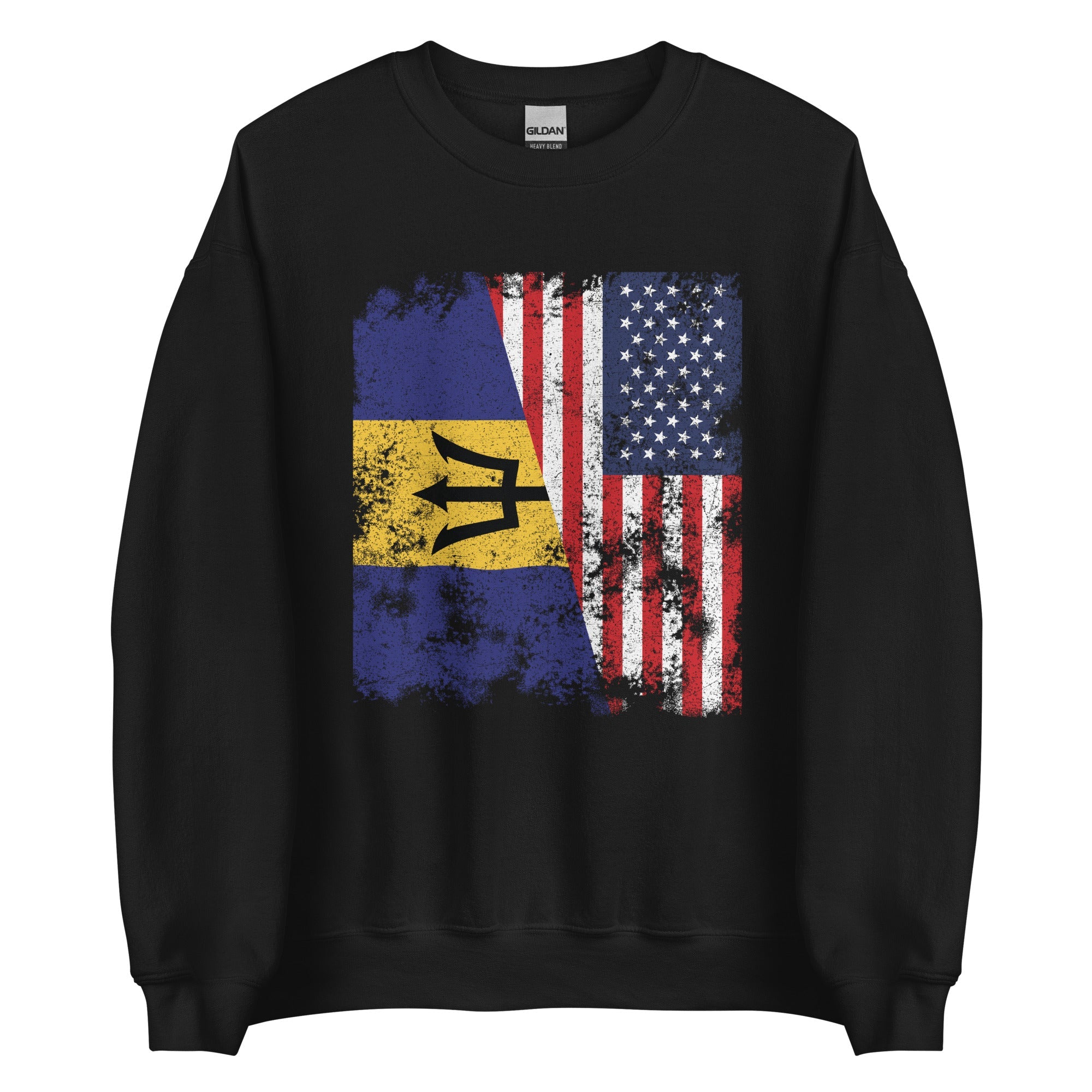 Barbados USA Flag - Half American Sweatshirt