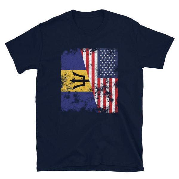 Barbados USA Flag - Half American T-Shirt