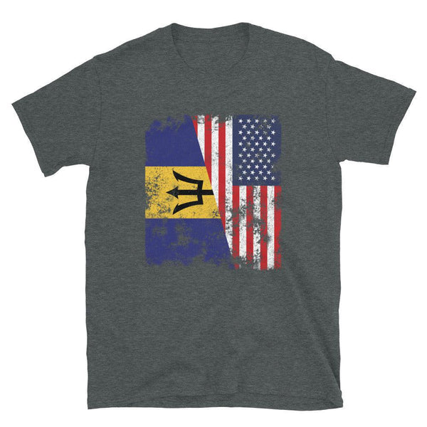 Barbados USA Flag - Half American T-Shirt