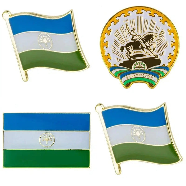 Bashkortostan Flag Lapel Pin - Enamel Pin Flag