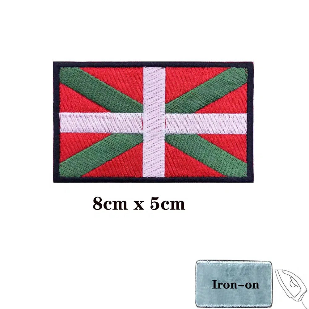 Basque Flag Patch - Iron On/Hook & Loop Patch