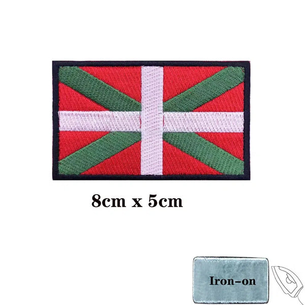 Basque Flag Patch - Iron On/Hook & Loop Patch