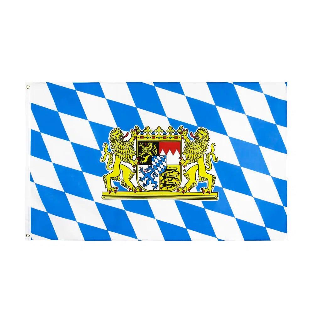 Bavaria Coat of Arms Flag - 90x150cm(3x5ft) - 60x90cm(2x3ft)