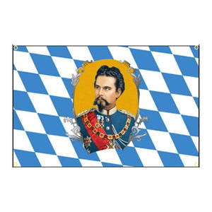Bavarian King Ludwig Flag - 90x150cm(3x5ft) - 60x90cm(2x3ft)