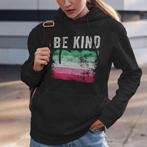 Be Kind Abrosexual Flag - Distressed LGBT+ Hoodie