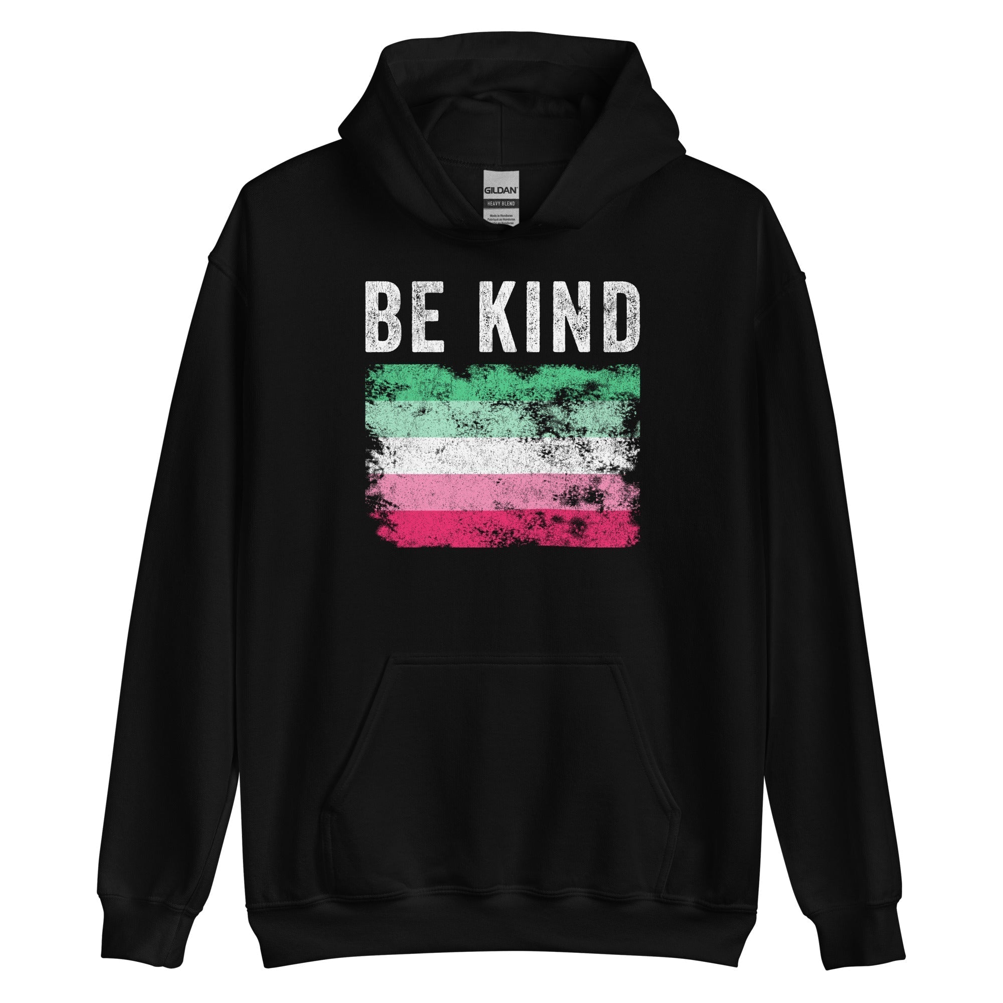 Be Kind Abrosexual Flag - Distressed LGBTQIA2S+ Hoodie