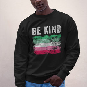Be Kind Abrosexual Flag - Distressed LGBT+ Sweatshirt