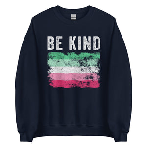 Be Kind Abrosexual Flag - Distressed LGBT+ Sweatshirt