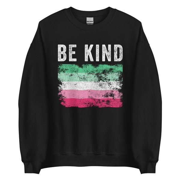 Be Kind Abrosexual Flag - Distressed LGBT+ Sweatshirt