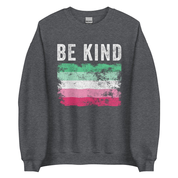 Be Kind Abrosexual Flag - Distressed LGBTQIA2S+ Sweatshirt