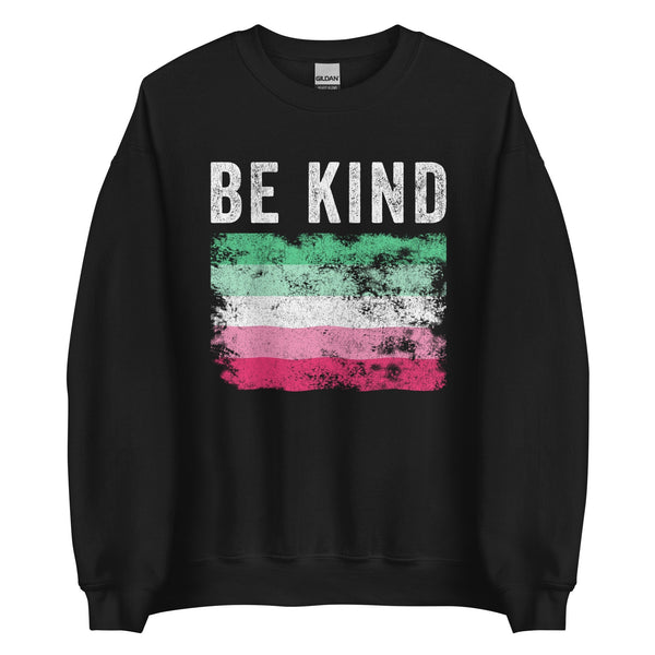 Be Kind Abrosexual Flag - Distressed LGBTQIA2S+ Sweatshirt
