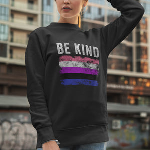 Be Kind Genderfluid Flag - LGBT+ Sweatshirt