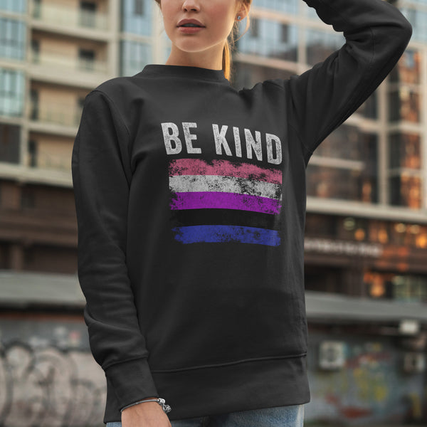 Be Kind Genderfluid Flag - LGBT+ Sweatshirt