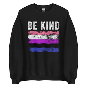 Be Kind Genderfluid Flag - LGBTQIA2S+ Sweatshirt