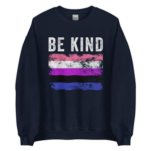 Be Kind Genderfluid Flag - LGBT+ Sweatshirt