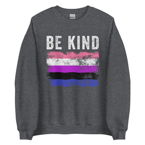 Be Kind Genderfluid Flag - LGBT+ Sweatshirt