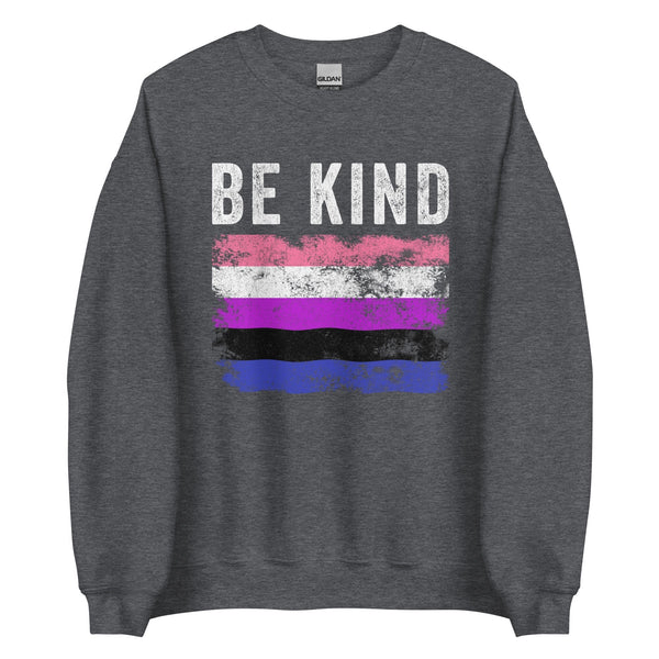 Be Kind Genderfluid Flag - LGBT+ Sweatshirt
