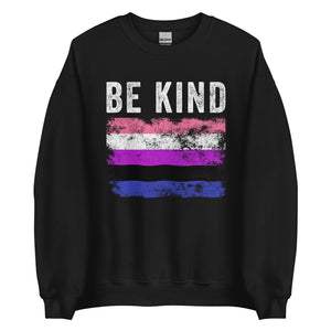 Be Kind Genderfluid Flag - LGBT+ Sweatshirt