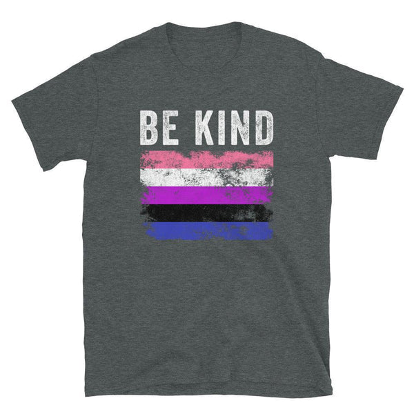 Be Kind Genderfluid Flag - LGBT+ T-Shirt