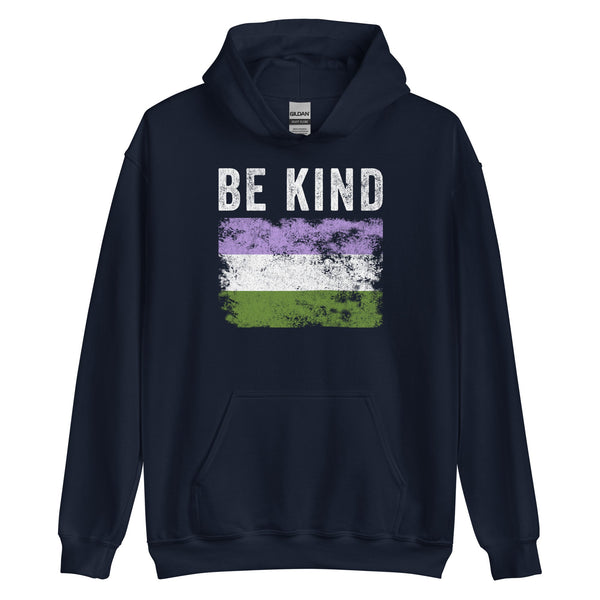 Be Kind Genderqueer Flag - LGBTQIA2S+ Hoodie