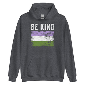 Be Kind Genderqueer Flag - LGBTQIA2S+ Hoodie